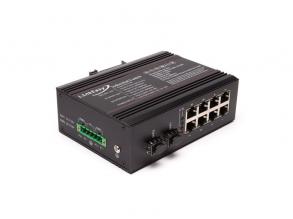 LinkEasy ipari PoE switch 2xGbE SFP+8x10/100/1000BaseTX 802.3at