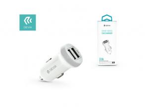 Devia ST330810 Devia Smart dual port USB 3.1A/2xUSB kimenettel fehér autós töltő
