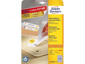 Avery L4730REV-25 17,8x10mm visszaszedhető 8100db-os etikett