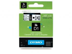 Dymo D1 12mmx7m fehér/fekete feliratozógép szalag