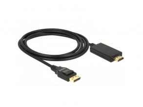 Delock 85317 Displayport 1.2 apa > High Speed HDMI-A apa passzív 4K 2m fekete kábel