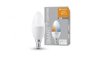 Ledvance Smart+ Wifi vezérlésű 5W állítható színhőmérsékletű E14 dimmelhető gyertya LED fényforrás