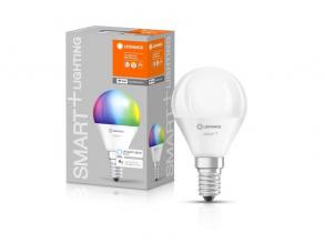Ledvance Smart+ Wifi vezérlésű 5W RGBW E14 dimmelhető kisgömb LED fényforrás