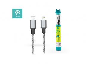Devia ST348297 Quick Charge 1m 3A Type-C-Lightning ezüst/fekete adat- és töltőkábel