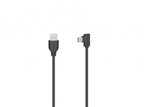Hama USB 2.0 Type-C - USB A 0,75m fekete derékszögű adatkábel