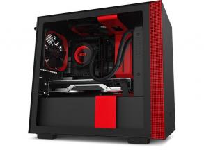 NZXT H210 Fekete-Piros (Táp nélküli) ablakos mini-ITX ház