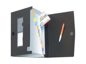 Herlitz PP A4 12 részes rekeszes mappa kék, fekete