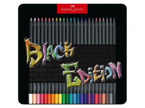 Faber-Castell Black Edition 24 db-os klt fekete test fém dobozban színes ceruza készlet