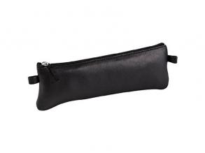 Clairefontaine 19x7cm lapos bőr fekete tolltartó