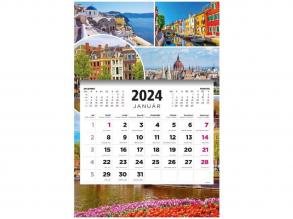 Kalendart 2024-es T081 1 tömb városok mintás speditőrnaptár