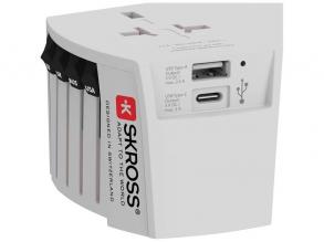 Skross MUVUSB-A-C USB/Type-C töltő bemenettel világutazó adapter