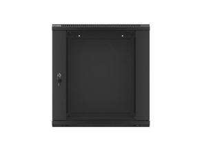 Lanberg WF01-6612-10B 19" 12U SZÉL:600 MÉLY:600 MAG:640 lapraszerelt üvegajtós fekete fali rack ...