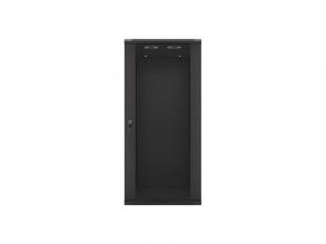 Lanberg WF01-6627-10B 19" 27U SZÉL:600 MÉLY:600 MAG:1307 lapraszerelt üvegajtós fekete fali rack...