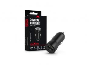 Maxlife TF-0166 USB/Type C 20W PD3.0 QC3.0 fekete szivargyújtós gyorstöltő adapter