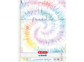 Herlitz Batik Freedom A4 80lapos perforált kockás spirálfüzet