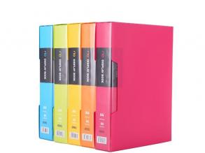 Deli Rio A4 80 zsebes feliratozható kemény borítós vegyes színű PP bemutatómappa