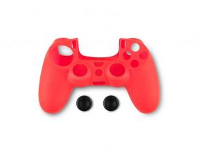 Spartan Gear 2808144 PS4 kontroller szilikon skin piros + thumb grips