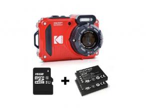 Kodak Pixpro WPZ2 vízálló/porálló/ütésálló digitális piros fényképezőgép + 16Gb microSd + akkumu...