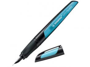 Stabilo: EASYbuddy "L" orrszélességű fekete-kék színű ergonomikus töltőtoll kék tintával