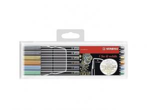 Stabilo: Pen 68 metál színű filctoll készlet 6db-os