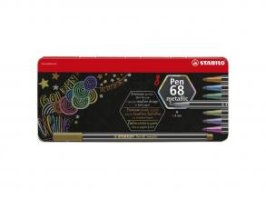 Stabilo Pen 68 metallic filctoll - 8 db-os fémdobozban