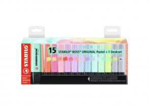STABILO BOSS ORIGINAL Pasztell - szövegkiemelő toll - 15 részes íróasztali készlet
