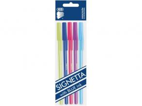 ICO Signetta Mix 0,7mm kék tinta 5db színes golyósirón