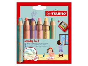 STABILO woody 3 in 1 - Multi-talent toll - 6 darabos készlet.