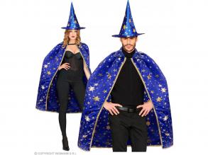 Varázsló kék arany 85 cm-es köpeny unisex felnőtt jelmez