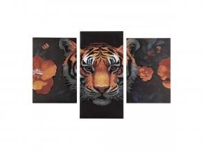 Gyémántfestés-triptichon készlet  tigris