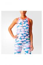 Tank Adidas női fehér/kék mintás színű cipzáros stella atléta