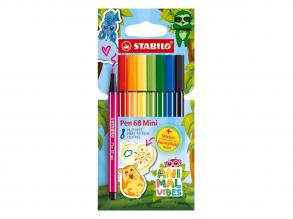STABILO ANIMAL VIBES Pen 68 MINI filctoll - 8 darabos készlet matricákkal
