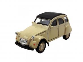 Welly: Citroen 2CV bézs fém kisautó modell 1/64