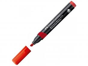 Faber-Castell: Permanent Marker piros alkoholos filctoll vágott heggyel