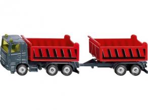 SIKU 1685 teherautó billenőszekrény és billenőplatós pótkocsi modell autó