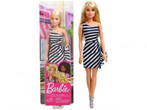 Barbie baba fekete-fehér parti ruhában - Mattel