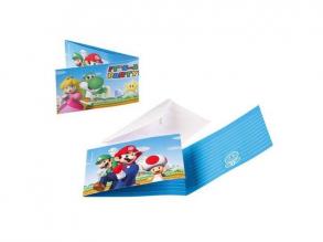 6 darab Super Mario meghívó egy csomagban