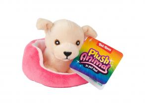 Plüss kutya kosárban  11 cm