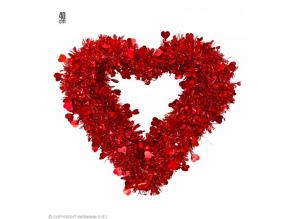 Szív dekoráció flitteres anyagból 40 cm