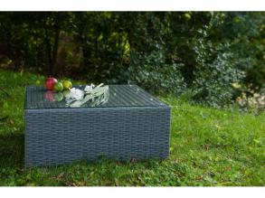 Bello asztal 70*70*30 cm-es rattan szürke színű