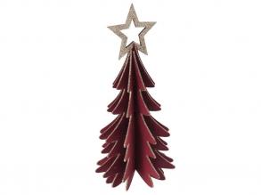 Dekorációs figura mályva színű karácsonyfa, tetején csillaggal