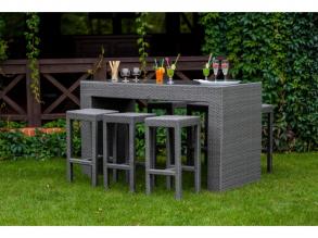 Geniale kültéri rattan 6 székes étkező garnitúra szürke színben
