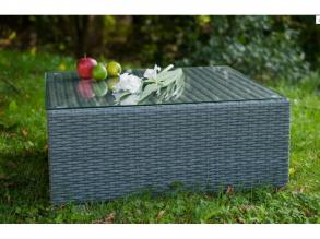 Bello asztal 70*70*30 cm-es rattan szürke színű