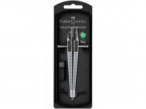 Faber-Castell: Gyorsállítós Körző GRIP  Ezüst színben, ergonomikus kialakítással