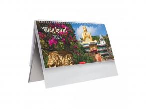 Kalendart 2024-es T063 világ körül álló papír asztali naptár