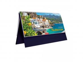 Kalendart 2024-es T054 Mediterrán álló kék asztali naptár