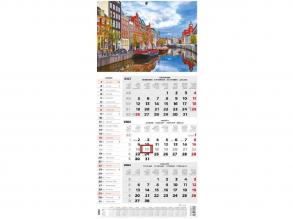 Kalendart 2024-es T077 3 havi város mintás speditőr naptár