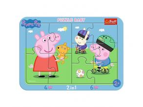 Boldog Peppa keretes baby puzzle 2 az 1-ben - Trefl