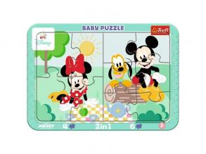 Disney Minnie és Mickey egér kalandjai 2 az 1-ben keretes baby puzzle - Trefl