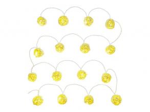 Retlux RXL 248 16 LED/2x AA/meleg fehér rattan golyók karácsonyi gömbfüzér